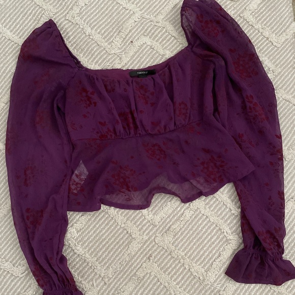 Unique Forever21 Small Purple Top - Picture 2 of 3